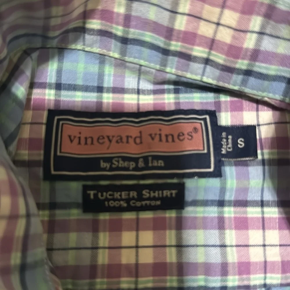 Vineyard Vines Men’s Plaid Button Down Tucker Shirt Size Small Preppy Easter - Picture 4 of 4